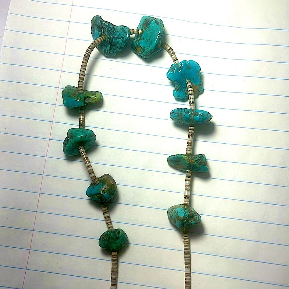 Turquoise and Puca shells vintage 70s